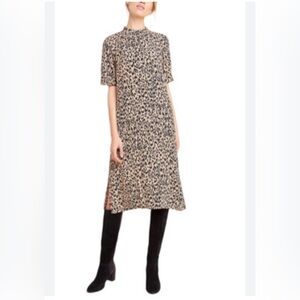 Anthropologie Animal Print Midi Dress